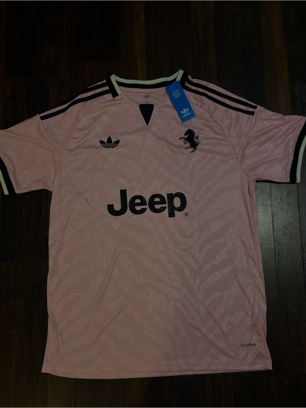Juventus Away Jersey - Pink/Black - Adidas Size 2XL - Jeep - NWT